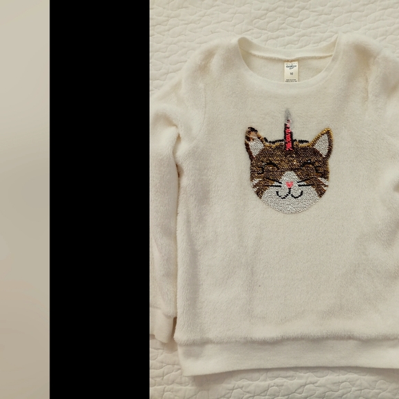 Girl Cozy Flip Sequin Sweatshirt, Size 10 - Picture 1 of 1